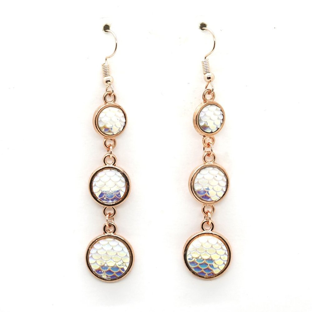 Rose White Earrings